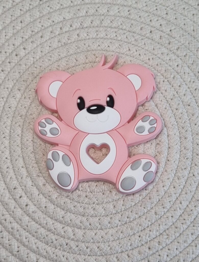 Anneau de dentition en silicone Ours Rose