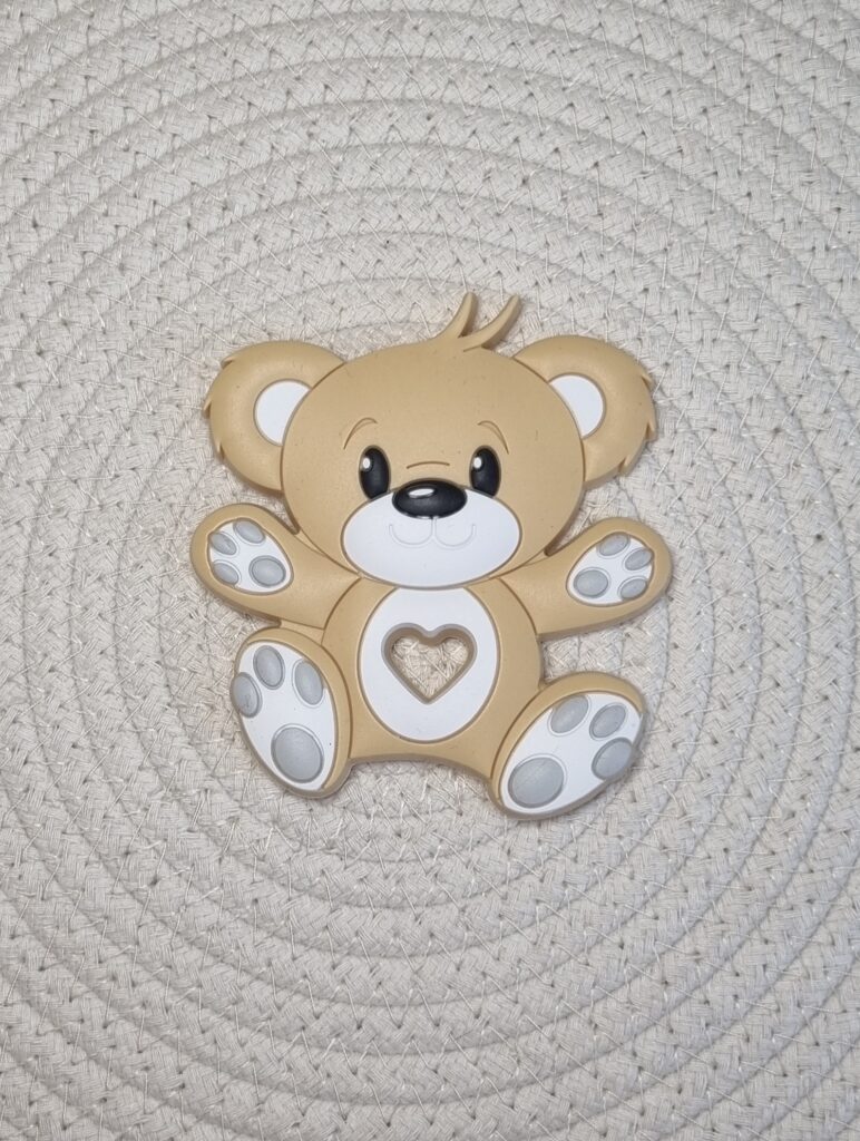 Anneau de dentition en silicone Ours Beige