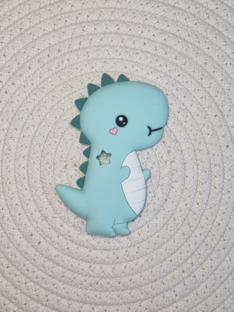 Anneau de dentition en silicone Dino Vert menthe