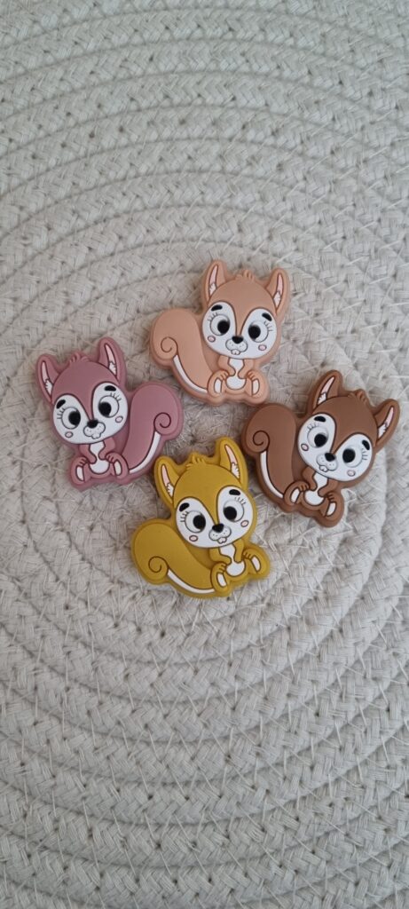 Perle en silicone Ecureuil