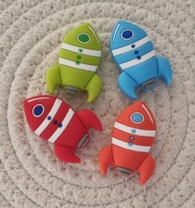 Perle en silicone Fusée